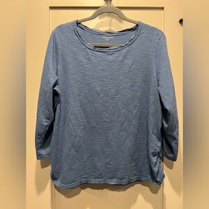 Coldwater Creek Modal Cotton Tee Shirt 3/4 Sleeves Size 1X EUC! Periwinkle Blue